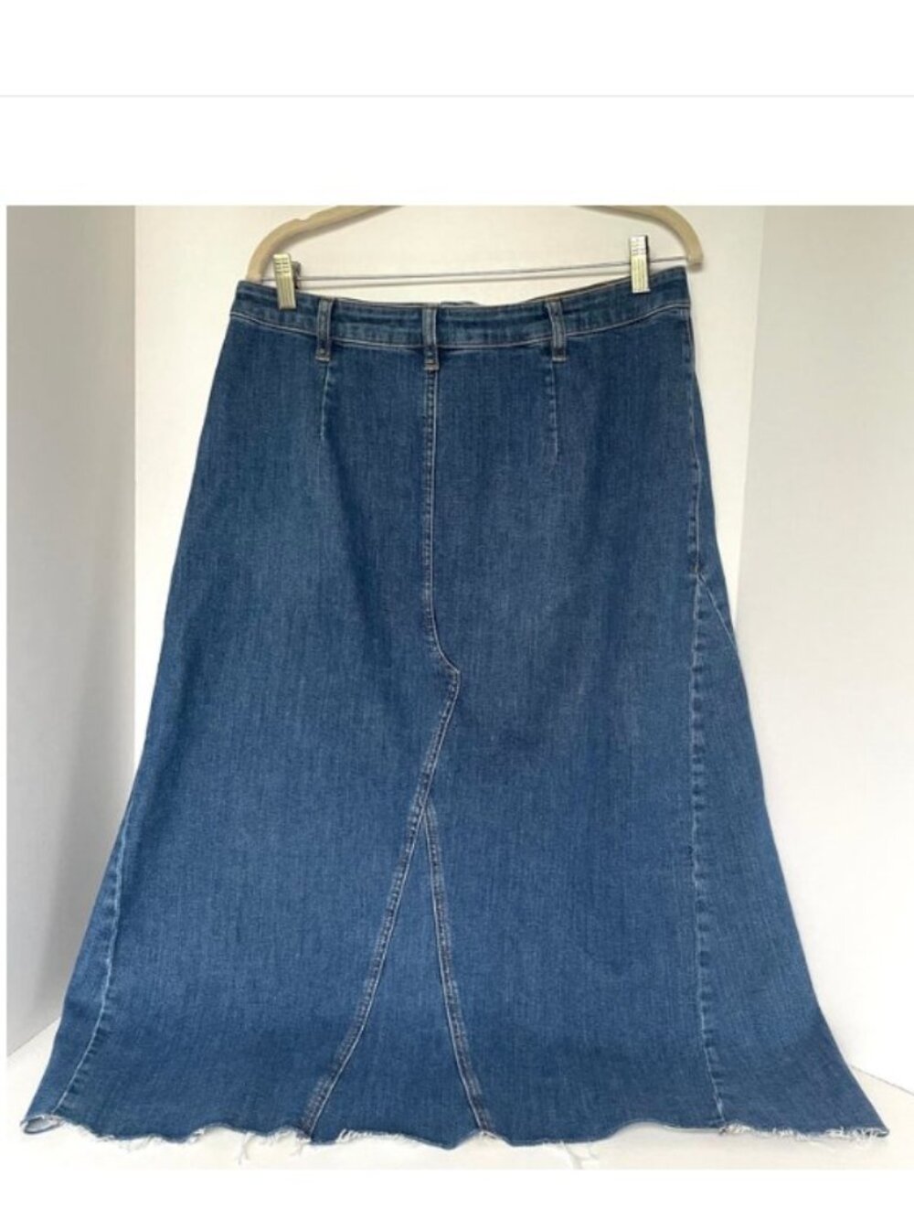 Contemporaine Vision by Simons Stretch Denim A-Line Midi Skirt 12 NWOT - Picture 3 of 8